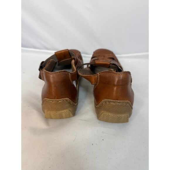 Reiker Brown Leather Shoes Mary Jane Style Closed Toe Sandals Women’s Size 40 - Picture 6 of 8